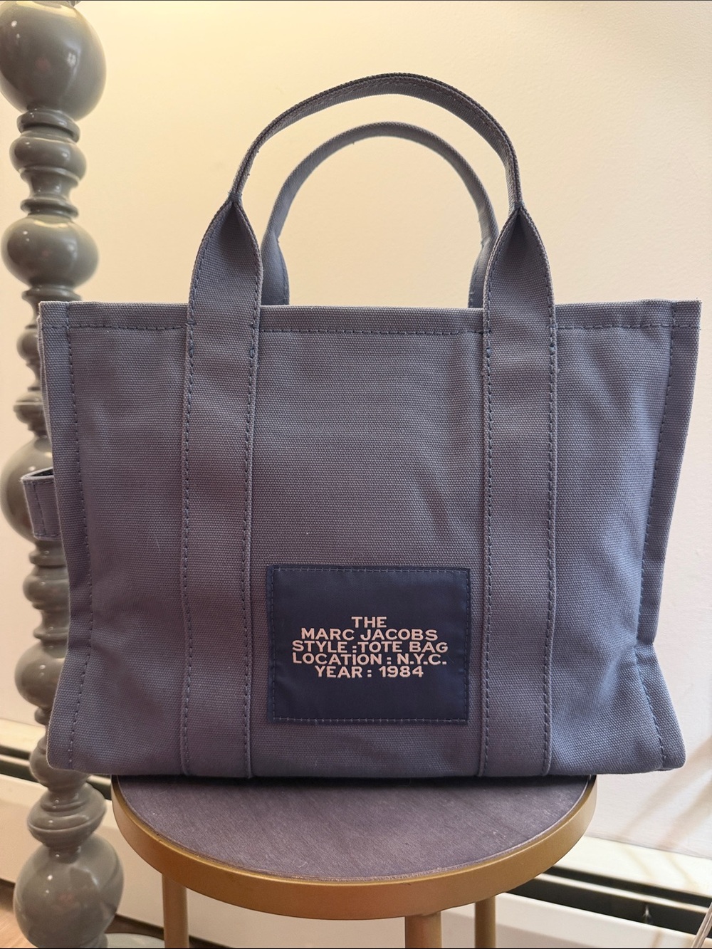 Marc Jacobs medium The Tote Handbag in blue slate - Picture 2 of 10